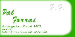 pal forrai business card